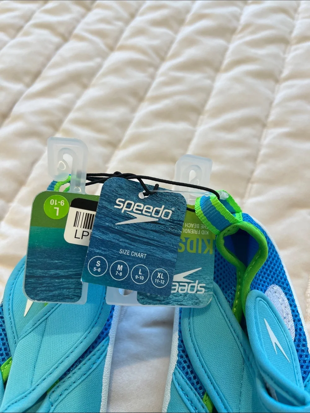🦚 NWT - Speedo Kids Water Shoes in Aqua Blue L (9-10)
